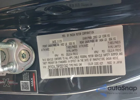 2023 Mazda Mx-5 Miata Rf Club из США, поврежденный, VIN JM1NDAL79P0561042